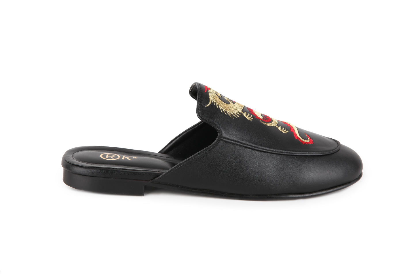 Mulees Queentown Leather -  Embroidery Gold & Red Dragon