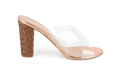 Xtees - High Heels Transparent (Fabric Bronze Cane Heels)