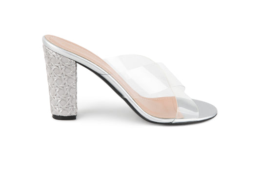 Xtees - High Heels Transparent (Fabric Silver Cane Heels)