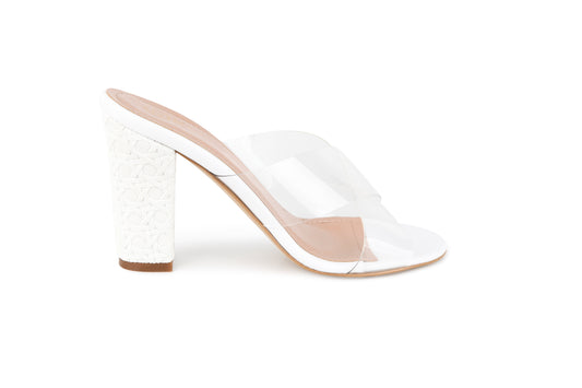 Xtees - High Heels Transparent (Fabric White Cane Heels)