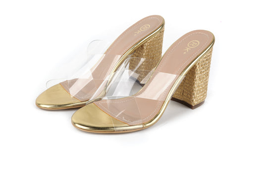 Xtees - High Heels Transparent (Straw Gold Heels)