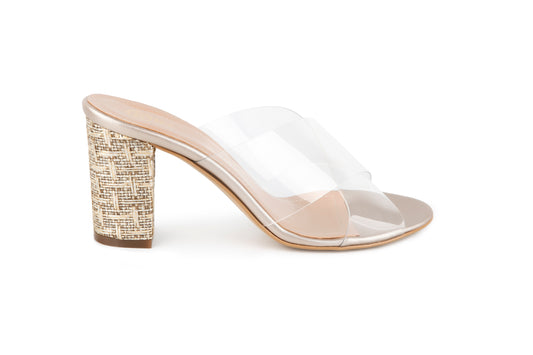 Xtees - Mid Heels Transparent (Straw Papyrus Champagne Heels)