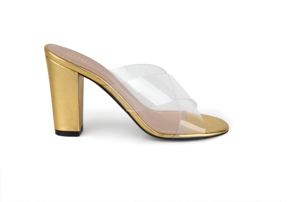 Xtees - High Heels Transparent (Leather Gold Heels)