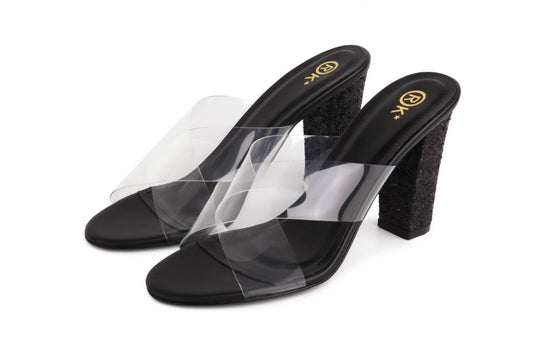 Xtees - High Heels Transparent (Rough Glitter Black Heels)